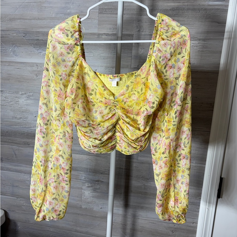GBG Los Angeles Floral Yellow Blouse 862
